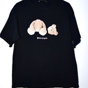Palm angels black teddy T shirt Medium men’s
